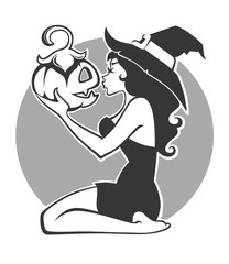 young happy and attractive witch