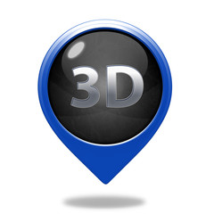 3d pointer icon on white background