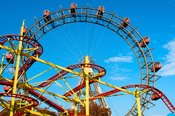 Naklejka premium Giant Ferris Wheel in Prater Park, Vienna