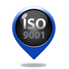 Iso 9001 pointer icon on white background
