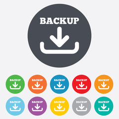 Backup date sign icon. Storage symbol.