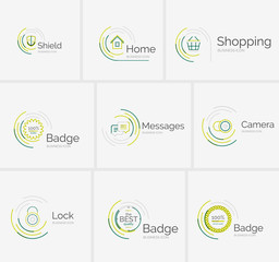 Thin line neat design logo collection