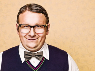 Portrait of male nerd