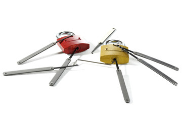 Lock picks isolated on white