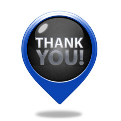Thank you pointer icon on white background