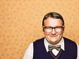 Portrait of male nerd