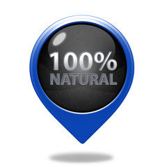100% natural pointer icon on white background