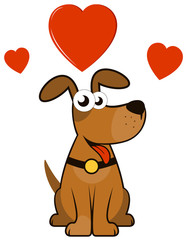 cartoon enamoured dog
