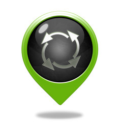 recycle pointer icon on white background