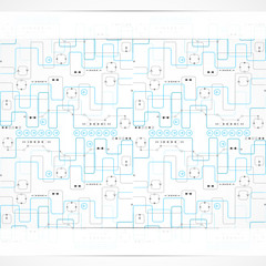 Abstract technological background with various technological ele