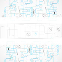 Abstract technological background with various technological ele