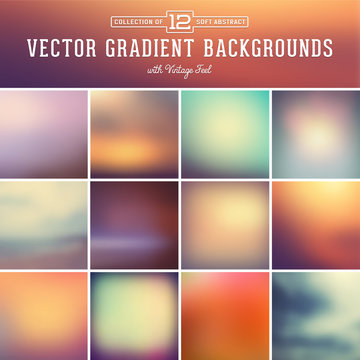 12 abstract blurred gradient background with vintage feel