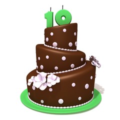 Birthday cake with number ten