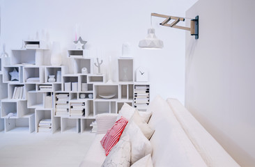 decorative wall in white interior