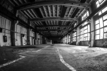 Dark industrial interior