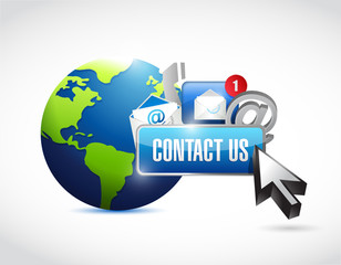 contact us around the globe concept