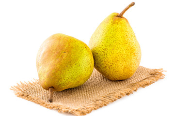 Pears on white background