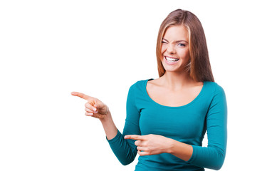 Pointing copy space.