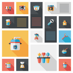 Kitchenware flat app ui background,eps10