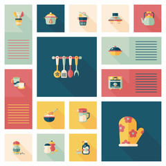 Kitchenware flat app ui background,eps10