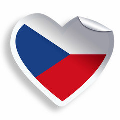 Fototapeta premium Heart sticker with flag of Czech Republic isolated