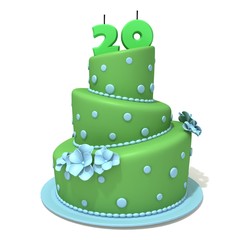 Birthday cake with number twenty