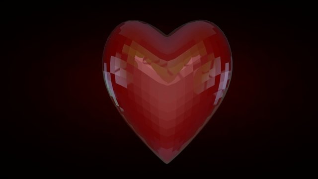 love concept with beating hearts and 3d rendering