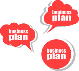 business plan. Set of stickers, labels, tags. Businessbanners
