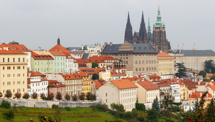 Obraz premium Views over Prague from the height of Petrin Hill.