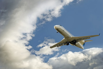 Commercial Plane Descends From Threatening Skies