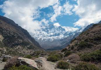 Fototapeta premium Annapurna Circuit - popular turists trek in Himalayas, Nepal
