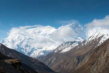 Annapurna Circuit - popular turists trek in Himalayas , Nepal