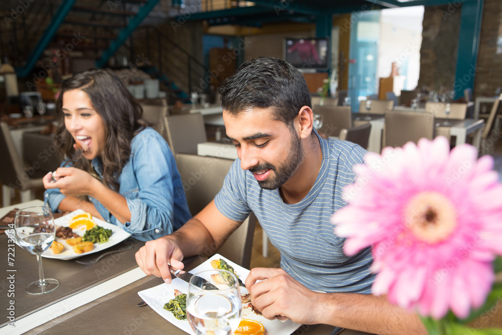 Wall mural Couple having lunch