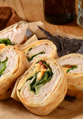 Turkey wrap sandwich
