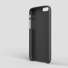 Black plastic case mock-up for smartphone. Inner view
