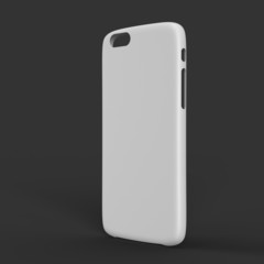 White plastic case mock-up for smartphone. Outer view