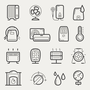 Climatic equipment icons