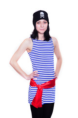 girl in a pirate costume for the holiday