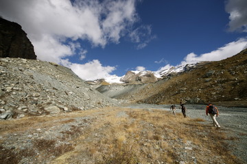 Fototapeta na wymiar Morena del ghiacciaio