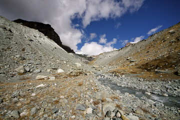 Fototapeta na wymiar Morena del ghiacciaio