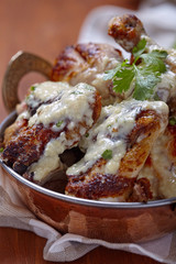 Roasted chicken with creamy garlic sauce