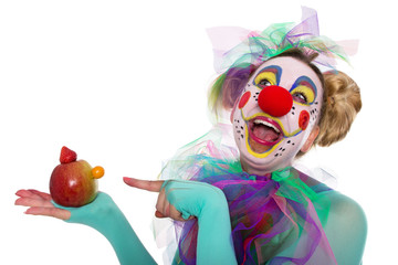 Clown mit Obstkopf