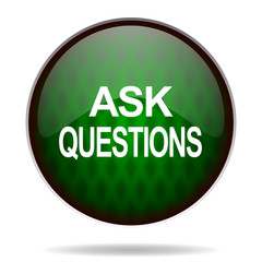 ask questions green internet icon