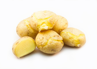 Boiled Potatoes isolated on white background