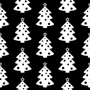 Christmas tree symbol seamless pattern