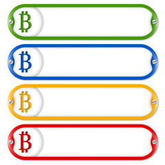 Obraz premium four frames for entering text with screws and bit coin