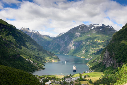 Geiranger fjord view