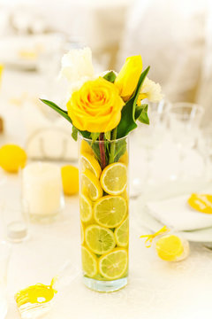 Yellow Roses In Vase