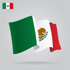 Flat and waving Mexican Flag. Vector