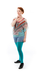 model isolated with finger on lips secret